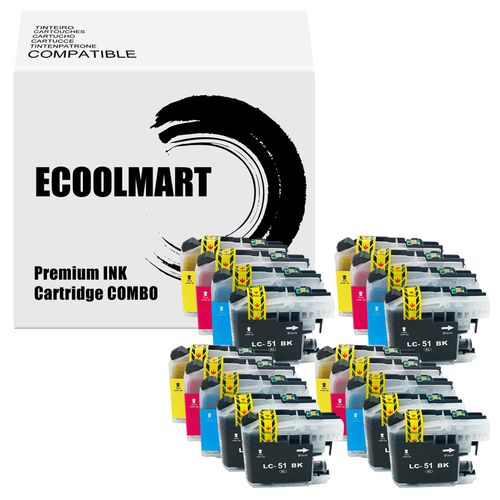 4-Pack LC51 Ink Cartridges (BCMY) For Brother Printers – MFC-465CN, MFC-665CW, And More