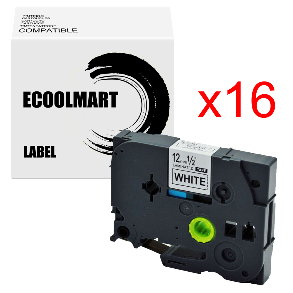Label TZ-231 Compatible with Brother TZe-231 P-Touch Black on White 12mm - Bild 10 von 12